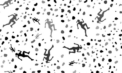 Poster - Abstract seamless pattern with running woman symbols. Creative leopard backdrop. Illustration on transparent background