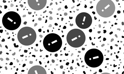 Poster - Abstract seamless pattern with info symbols. Creative leopard backdrop. Vector illustration on white background