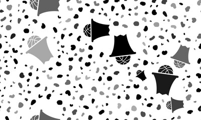 Poster - Abstract seamless pattern with basketball symbols. Creative leopard backdrop. Vector illustration on white background