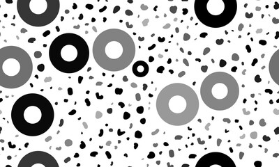 Poster - abstract seamless pattern with record media symbols. creative leopard backdrop. illustration on tran