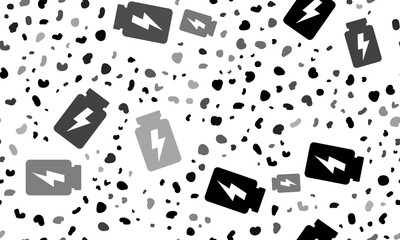 Poster - Abstract seamless pattern with power jar symbols. Creative leopard backdrop. Illustration on transparent background