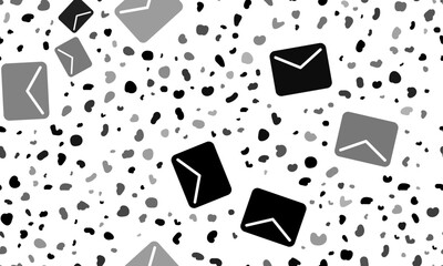 Poster - Abstract seamless pattern with email symbols. Creative leopard backdrop. Vector illustration on white background