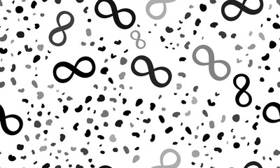 Poster - Abstract seamless pattern with infinity symbols. Creative leopard backdrop. Illustration on transparent background