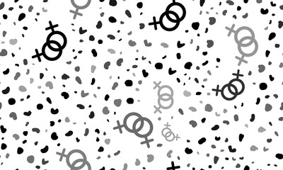 Poster - Abstract seamless pattern with lesbian symbols. Creative leopard backdrop. Illustration on transparent background