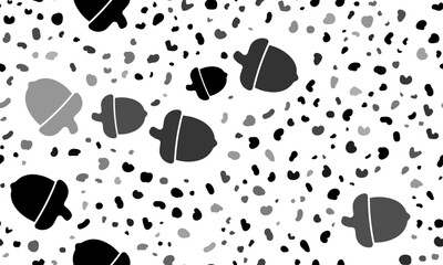 Poster - abstract seamless pattern with acorn symbols. creative leopard backdrop. vector illustration on whit