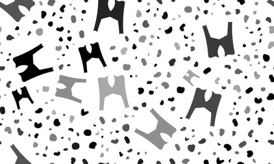 Poster - Abstract seamless pattern with women's jacket symbols. Creative leopard backdrop. Vector illustration on white background