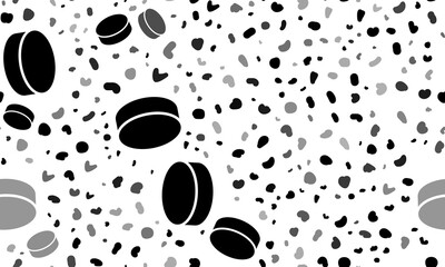 Poster - Abstract seamless pattern with hockey pucks. Creative leopard backdrop. Illustration on transparent background
