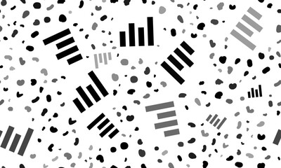 Poster - Abstract seamless pattern with chart line symbols. Creative leopard backdrop. Vector illustration on white background