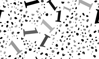 Poster - abstract seamless pattern with number one symbols. creative leopard backdrop. illustration on transp