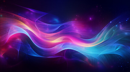 Wall Mural - abstract swirls of colorful lights in a northern lights background