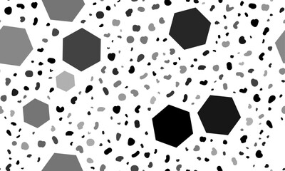 Poster - Abstract seamless pattern with hexagon symbols. Creative leopard backdrop. Vector illustration on white background