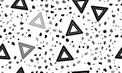 Poster - Abstract seamless pattern with emergency stop signs. Creative leopard backdrop. Vector illustration on white background