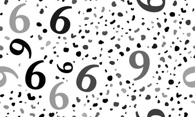 Poster - Abstract seamless pattern with number nine symbols. Creative leopard backdrop. Vector illustration on white background