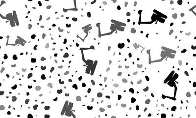 Poster - Abstract seamless pattern with excavator symbols. Creative leopard backdrop. Illustration on transparent background