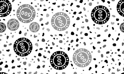 Poster - Abstract seamless pattern with poker chip symbols. Creative leopard backdrop. Vector illustration on white background