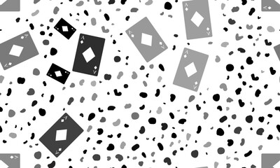 Poster - Abstract seamless pattern with ace of diamond cards. Creative leopard backdrop. Vector illustration on white background