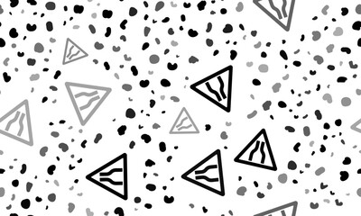 Poster - Abstract seamless pattern with road narrowing signs. Creative leopard backdrop. Vector illustration on white background