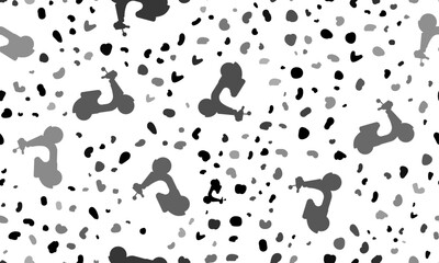 Poster - Abstract seamless pattern with scooter symbols. Creative leopard backdrop. Vector illustration on white background