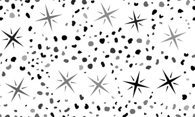 Poster - Abstract seamless pattern with star symbols. Creative leopard backdrop. Vector illustration on white background