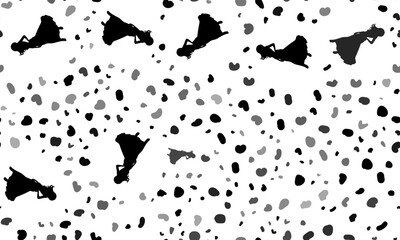 Poster - Abstract seamless pattern with lady symbols. Creative leopard backdrop. Vector illustration on white background