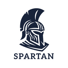 Wall Mural - Spartan warrior logo. Gladiator soldier symbol. Knight helmet icon. Roman centurion security emblem. Vector illustration.