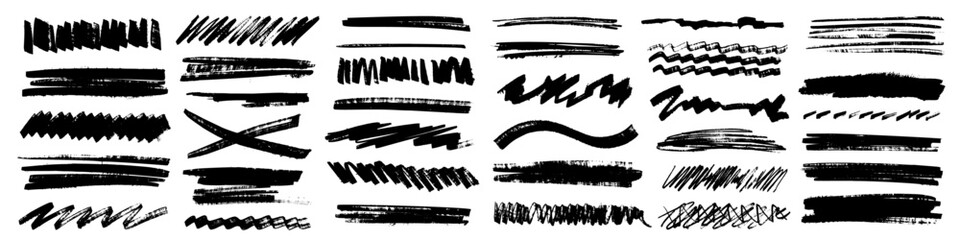 Wall Mural - charcoal pencil scribble stripes and bold paint shapes. childrens crayon or marker doodle rouge hand