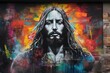 Graffiti Style Jesus Christ on Urban Wall