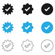 © SAADI ALA - Blue badge check icon, Verified badge profile vector.