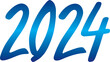 Text, inscription 2024. New Year 2024. Blue gradient. Vector graphics.