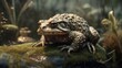 Common toad (Bufo bufo) in the terrarium