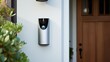A smart doorbell camera capturing a clear view of the entrance, ensuring home security.