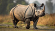 The Javan rhinoceros or the Javan rhino, Sunda rhinoceros lesser one horned rhinoceros generative ai