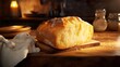 frisches, warmes, aufgeschnittenes Brot mit Butterfüllung
