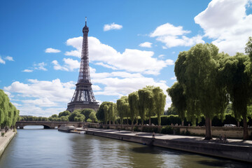 Wall Mural - The Eiffel Tower in Paris, capital of France. Monument of the city of Paris. Magnificent view of the Eiffel Tower.