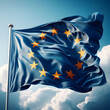 EU flag, concept of problems in european union