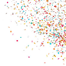 Burst Of Colorful Confetti, Transparent Background (PNG)