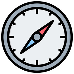 Poster - Digital Compass Outline Color Icon