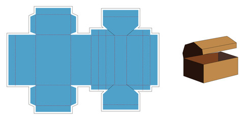 PLANTILLA CAJITA BAUL VECTORES CORTE