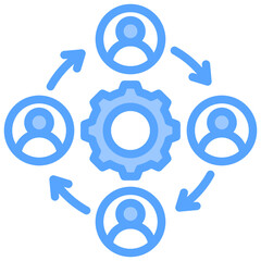 Poster - Management System Blue Icon