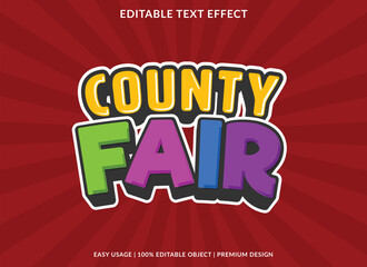 Poster - county fair editable text effect template use for business logo and brand