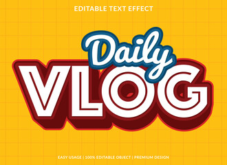 Poster - daily vlog editable text effect template use for business logo and brand