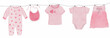 Pink Baby Clothes Watercolor illustration