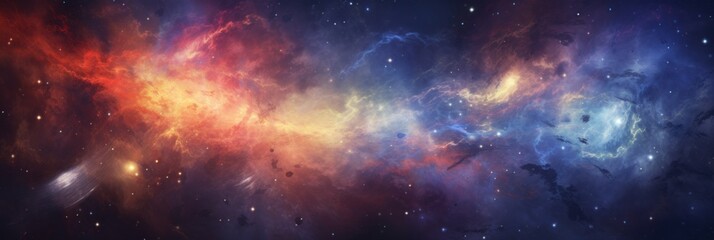 Wall Mural - galactic space background with stars and planets