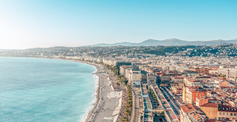 Wall Mural - Nice panorama cityscape at French Riviera, France 