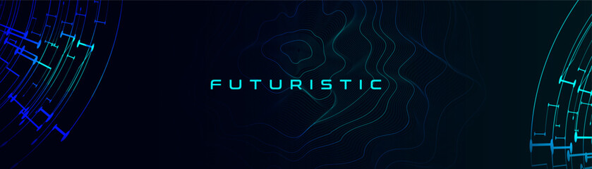 Poster - A futuristic background with technology elements. A modern digital background design.