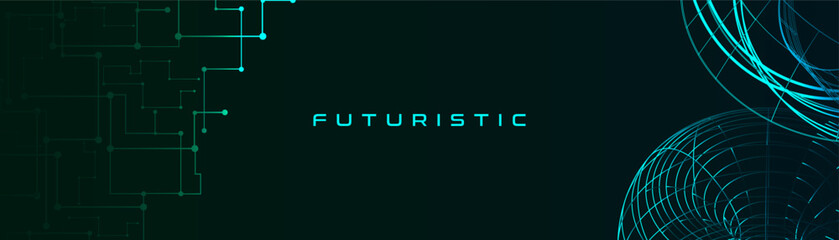 Poster - A futuristic background with technology elements. A modern digital background design.