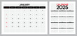 Calendar 2025 week start sunday corporate design template vector.