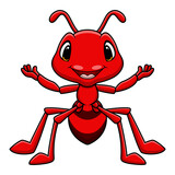 Fototapeta Dinusie - Cute ant cartoon on white background