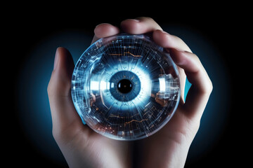 Poster - Future futuristic business technology tech concept science digital blue hand
