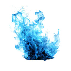 Wall Mural - Blue fire isolated on transparent background